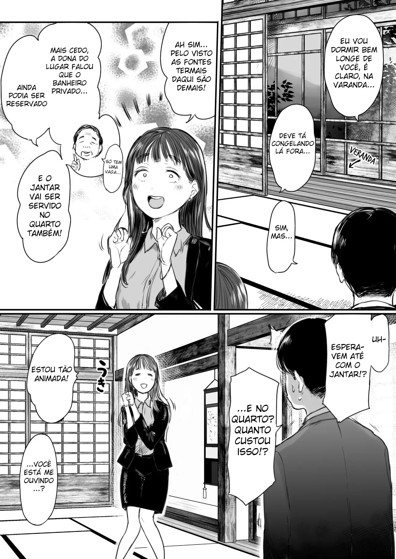 Shucchou, Kouhai to Aibeya. Yukishi Nure Hada ni Shiboritsukusareta Yoru