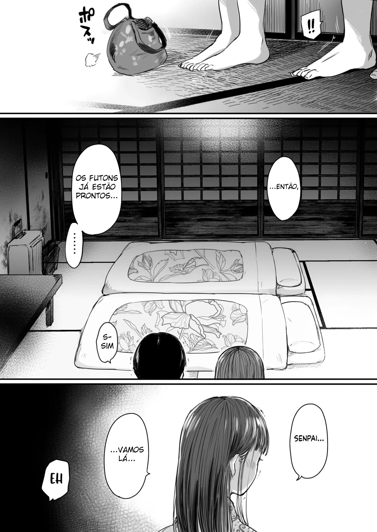 Shucchou, Kouhai to Aibeya. Yukishi Nure Hada ni Shiboritsukusareta Yoru